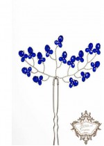 Абитуриентска украса за коса с кристали Сваровски в цвят тъмно синьо модел Some Blue by Rosie